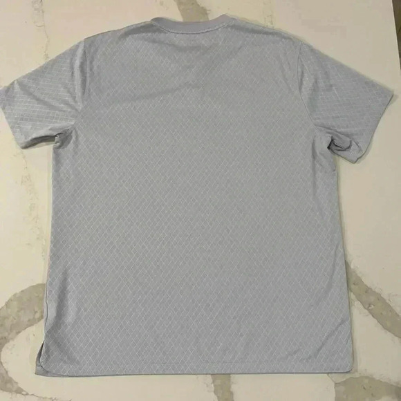 Nike DriFit Textured Argyle Print Gray Short Sleeve Activewear Polo Mens XL Golf - Picture 4 of 7